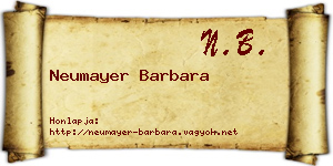 Neumayer Barbara névjegykártya